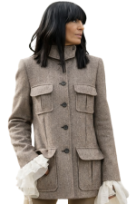 Celebrity Traitors Claudia Winkleman Grey Coat - Image 3